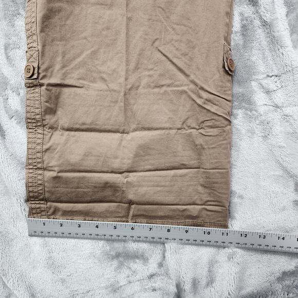 Style&Co Pants Womens 18W Brown Khaki High Rise Cargo Capri Roll Tab Hem Stretch - Picture 11 of 12